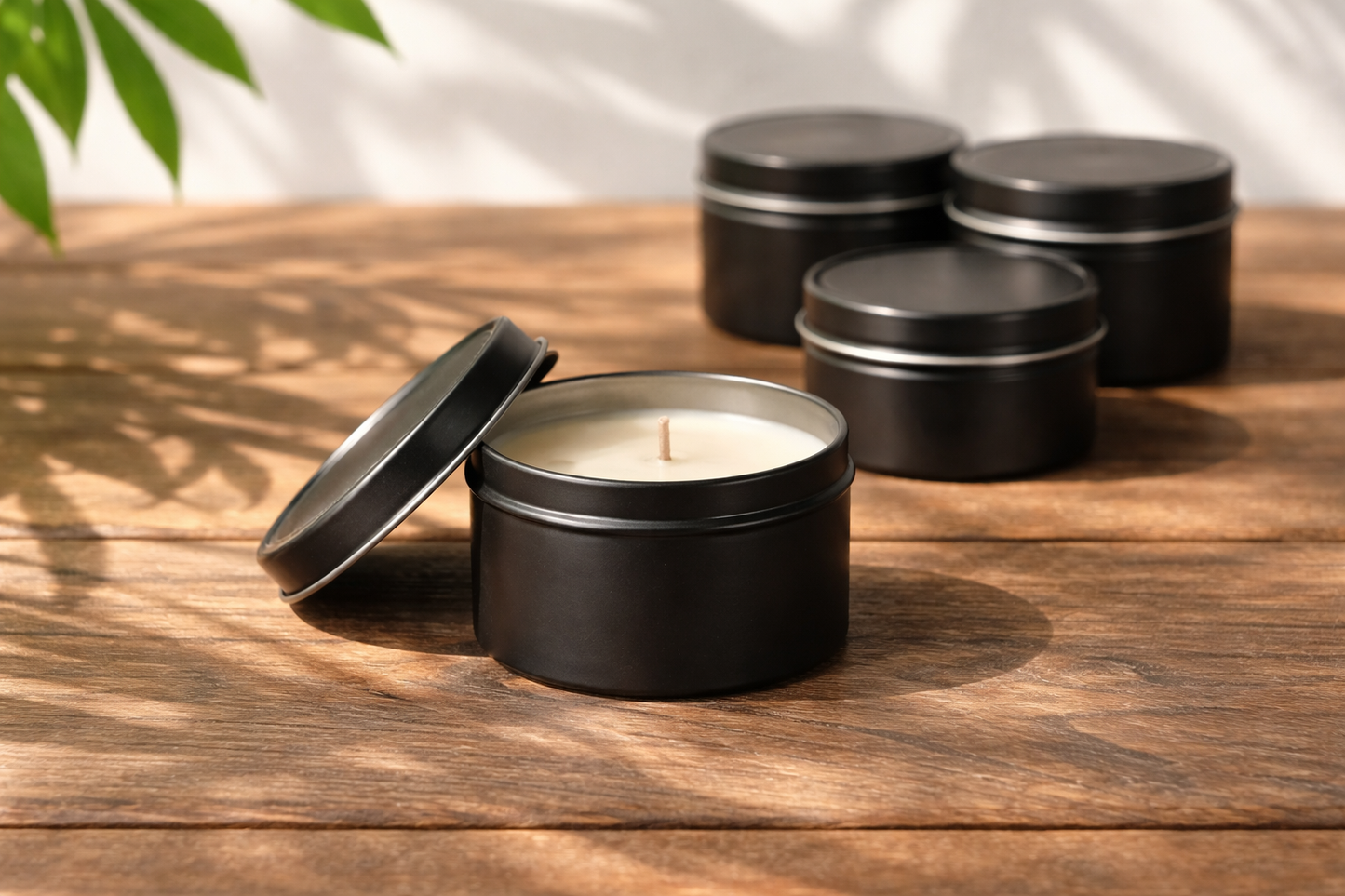 4oz Black Tin Candle