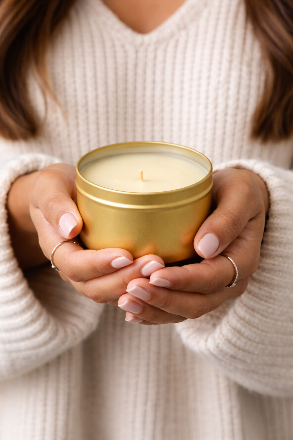 8oz Gold Tin Candle