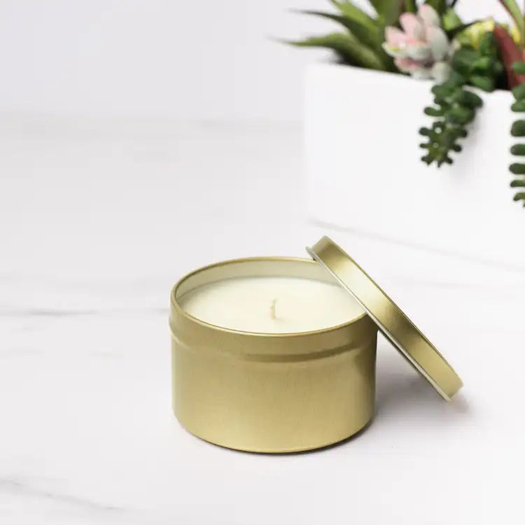 4oz Gold Tin Candle
